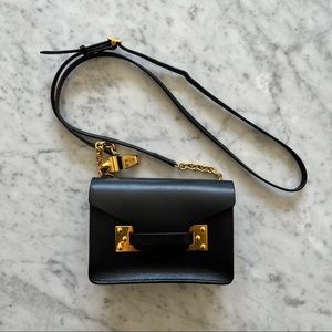 Sophie Hulme mini milner black leather crossbody bag
